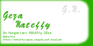 geza mateffy business card