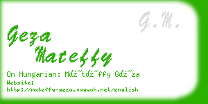 geza mateffy business card